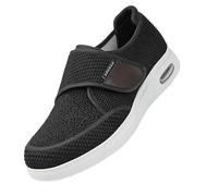 CVFOMBN Chaussures Large Et Confortable pour Pieds GonfléS,Chaussures Orthopédiques Homme Pieds Larges Pantoufles Extra orthopédiques diabétiques pour Confortables.Black,40