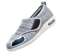 CVFOMBN Chaussures Large Et Confortable pour Pieds GonfléS，Diabetic Memory Foam Adjustable Walking for Elderly Arthritis Edema Swollen Feet Thumb Valgus Bunions.Light grayㅡ44