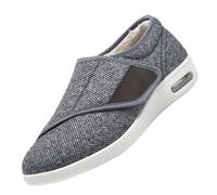 CVFOMBN Chaussures réglables pour Pieds gonflés âgés,Auto-adhésive Diabétiques Coupe Large Chaussures de Marche orthopédiques pour diabétiques.Grey-43