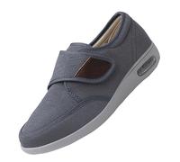 CVFOMBN Haussons DiabéTiques AîNé Unisexe Chaussures RéGlables,Chaussons de rééducation Chaussures Marche Personnes Âgées Soulagement De La Douleur Au Pied.Grey,38