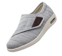 CVFOMBN Haussons DiabéTiques AîNé Unisexe Chaussures RéGlables,Chaussons de rééducation Chaussures Marche Personnes Âgées Soulagement De La Douleur Au Pied.Light Gray,39