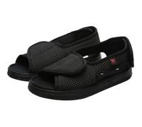 CVFOMBN Haussons DiabéTiques AîNé Unisexe Chaussures RéGlables,Chaussons de rééducation Chaussures Marche Personnes Âgées Soulagement De La Douleur Au Pied.Black,44