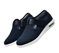 CVFOMBN Haussons DiabéTiques AîNé Unisexe Chaussures RéGlables,Chaussons de rééducation Chaussures Marche Personnes Âgées Soulagement De La Douleur Au Pied.Blue,43