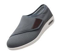 CVFOMBN La Fasciite Plantaire De Chaussures pour Personnes âGéEs,Breathable House for Swollen Arthritic Feet Hallux Valgus Diabétiques Oedème Bouffi Pied Homme Pantoufles.Grey,43