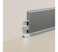 CVFOMBN Plinthe en Aluminium - Protection des Angles et Bords - Baguette de Finition résistante - Joints de Carrelage - 2 pièce de profilé Longueur 1 m,Iron Gray,80mm