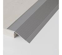 CVFOMBN Profilé de seuil de Sol découpable en Aluminium, profilé de Finition pour Plancher, réducteur de seuil Large pour Portes, Transition vers des sols irréguliers, 2 pièces,Gris,90cm