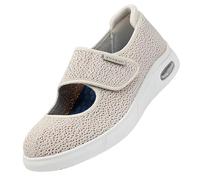 CVFOMBN Réglable Orthopédique Chaussures,Memory Foam Adjustable Walking for Elderly Arthritis Edema Swollen Feet Thumb Valgus Bunions.Beige,38