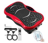 CVFRDD Machine de Massage du Corps Entier à Plaque de Plate-Forme vibrante avec Bandes de résistance et amp;Télécommande for Perdre du Poids en brûlant des Graisses(Rot)