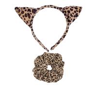 CVFRTT 1 Bandeau Imprimé Léopard Et 1 Élastique À Cheveux Imprimé Léopard, Coiffure d'animal De Dessin Animé, Accessoires pour Cheveux Cosplay, Accessoires De Décoration De Fête.