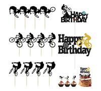 CVFRTT 14 Pièces Inserts De Vélo, Inserts De Gâteau De Vélo, Toppers De Gâteau sur Le Thème du Vélo, Décorations De Gâteau De Fête, Inserts De Gâteau