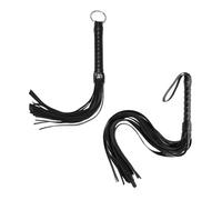 CVFRTT 2 Fouets D'Équitation Noirs, Accessoires D'Entraînement D'Équitation, Fouet D'Équitation À Pompon en Cuir, Aides Pédagogiques D'Équitation, Accessoires Multifonctionnels