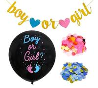 CVFRTT Ballon Révélateur De Genre 1 Pièce, Drapeau À Tirer pour Garçon Ou Fille, Breloque Révélatrice De Sexe De Bébé, Décoration De Fête Prénatale 1 Pièce