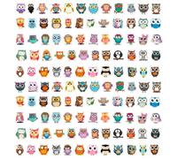 CVFRTT - Lot de 120 autocollants avec hiboux, animaux mignons, graffiti en forme de dessin animé, imperméables, pour bagages, décoration, guitare, planche à roulettes