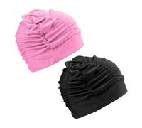CVFRTT Lot De 2 Bonnets De Bain Femme Cheveux Longs Bonnets De Bain Imperméables Bonnets De Bain Plissés Bonnets De Bain Élastiques Équipement De Natation Accessoires De Natation