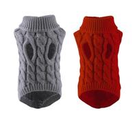 CVFRTT Lot de 2 pulls pour chien chauds pour chiens - Polaire marron - Mélange de polyester - Imperméable - Tailles adultes - Vêtements d'automne et d'hiver pour animaux de compagnie