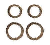 CVFRTT Pack De 4 Couronnes, Couronne en Rotin pour Porte D'Entrée, Décoration Artisanale DIY, Ornements De Noël Suspendus, Décoration De Couronne en Rotin