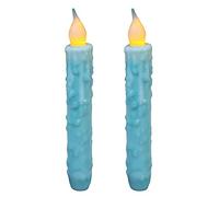 CVHOMEDECO. Bougies en Cire véritable, trempées à la Main, fonctionnant avec des Piles et des diodes électroluminescentes (Del), décoratives et primitives, 17,1 cm, Sarcelle, 2 pc dans Un Paquet