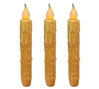 CVHOMEDECO. Bougies en Cire véritable trempées à la Main, fonctionnant sur Piles, avec minuterie LED, décor Rustique, primitif, sans Flamme, 17,1 cm, Orange, 3 PCS dans Un Paquet