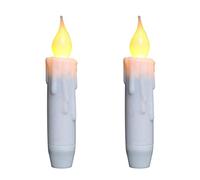 CVHOMEDECO. Chandelles à Bout effilé vacillantes, Bougies sans Flamme à Del, fonctionnant à Piles avec minuterie, Blanches, 12 cm, Lot de 2