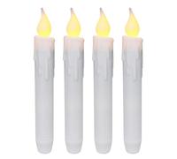 CVHOMEDECO. Chandelles à Bout effilé vacillantes, Bougies sans Flamme à Del, fonctionnant à Piles avec minuterie, Blanches, 17,1 cm, Lot de 4