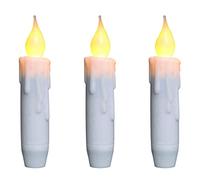 CVHOMEDECO. Chandelles à Bout effilé vacillantes, Bougies sans Flamme à Del, fonctionnant à Piles avec minuterie, Blanches, 12 cm, Lot de 3