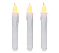 CVHOMEDECO. Chandelles à Bout effilé vacillantes, Bougies sans Flamme à Del, fonctionnant à Piles avec minuterie, Blanches, 17,1 cm, Lot de 3