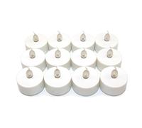 CVHOMEDECO. Lot de 12 bougies à réchaud LED sans fumée, blanc chaud, fonctionnant sur piles, avec minuterie (6 heures d'allumage et 18 heures d'extinction automatiques) pour la décoration intérieure.