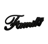 CVHOMEDECO. Panneau en Bois Noir Mat Family sur Table, étagère, Mur, Bureau, 40 x 11,4 x 2,5 cm