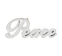 CVHOMEDECO. Panneau Peace en Bois Blanc, Rustique et Vintage, sur Table, étagère, Mur, Bureau, 27,9 x 10,8 x 2,5 cm
