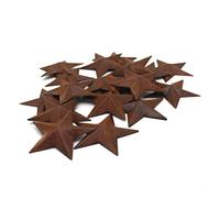 CVHOMEDECO. Primitives Rustic Country Décor. Petite étoile de Grange en métal rouillé, 6.5 cm, Lot de 24.