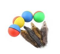 CVJdfhRE Jouets for Chat, Chien, Castor, belette, Chiot, Jeu Roulant, Jouet Vivant aléatoire for Animaux de Compagnie, Balle sautante, 4 pièces