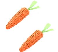 CVJdfhRE Jouets for Chat en Forme de Carotte, Jouet à mâcher Corde Papier, Clochette intégrée, Petits Animaux, Jouets Mignons for Compagnie, 2 pièces S