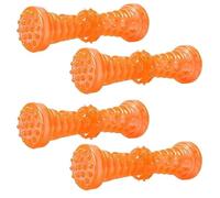 CVJdfhRE Jouets for Chiens résistants aux morsures, Jouet for Animaux de Compagnie, Brosse à Dents, interactif for Chiot, os for Chien en Caoutchouc, 4 pièces, Bleu, S(Orange L)