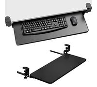 CVJdfhRE Plateforme de Clavier coulissante sous Le Bureau, Compatible avec claviers et Souris Taille Standard, Extension Ergonomique(Teak,520 * 250 mm/21 * 10 inch)