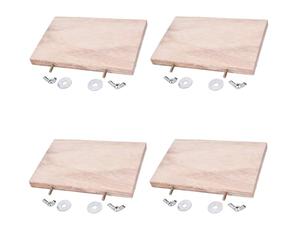 CVJdfhRE Support en Bois for Hamster, Plateforme for Cochon d'Inde, Jouets for broyer Les Pattes, Planche à Sauter for gerbilles, 4 pièces, 5 x cm(15x8cm)