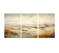 CVMINY 3 Images Set-Affiche sur Toile Sépia Représentant Des Champs de Sable Blanc Abstraits un Paysage Nordique à Peindre et Décorer pour la Chambre Ou le Salon-40x50cm (sans cadre)