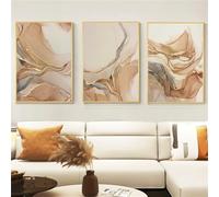 CVMINY Ensemble de 3-Affiche Abstraite en Marbre Beige et or Impression sur Toile Art Mural Moderne Décoration Intérieure pour Salon Chambre Cuisine Bureau et Maison-50 * 70cm (Non encadré)