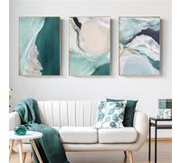 CVMINY Ensemble de 3-Affiche Murale Abstraite Impression sur Toile Moderne Texture Verte Peinture Minimaliste Art pour Salon Chambre Galerie Décoration de Pièce-30 * 50cm (Non encadré)