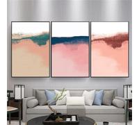 CVMINY Ensemble de 3-Affiche Nordique Rose et Bleue Abstraite Montagne Brumeuse Peinture sur Toile Paysage Nature Morte Affiche Décorative pour Chambre Bureau Ou Maison-40 * 50cm (Non encadré)