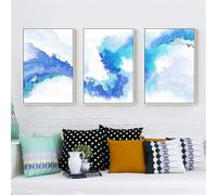 CVMINY Ensemble de 3-Art Impressionniste Abstrait Moderne Glaciers Polaires Océan Paysage Marin Toile Peinture Nordique pour le Séjour Chambre à Coucher Cuisine Bureau Décor-50 * 70cm (Non encadré)