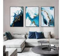 CVMINY Ensemble de 3-Tableau de la Mer Bleue sur Toile Affiches et Impressions D'Art Mural Abstrait Moderne Tableaux Minimalistes pour la Décoration du Salon Ou du Bureau-40 * 50cm (Non encadré)