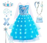 CVNHMG Costume de princesse pour fête d'anniversaire pour petite fille, robe de princesse avec accessoires