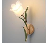CVNIMV Applique Murale Vintage dorée en Verre Laiteux avec Douille E14, luminaire décoratif d'intérieur pour Salon, Abat-Jour en Verre Blanc, idéal pour Une Chambre à Coucher