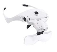 CVNIMV Loupe Serre-tête, loupe Frontale, Lunettes de Lecture, loupe Serre-tête Mains Libres, Charge USB, loupe Frontale avec lumière pour la Lecture de Bijoux