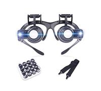 CVNIMV Loupes, Serre-tête avec éclairage LED, loupe Mains Libres, loupe Frontale, lentilles 2,5X, 4X, 6X, 8X, 10x, 15x, 20x, 25x pour la Lecture, loupe de Bijouterie