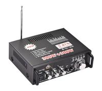 Cvoepobey 1 Ensemble Black BT-298A Mini Kit Amplificateur de Puissance Audio 2CH 300W + 300W pour Voiture Maison Récepteur Audio Numérique Bluetooth AMP FM Radio avec Prise EU