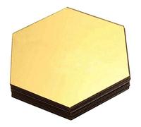 Cvoepobey 12 Pcs DIY 3D Miroir Hexagone Decal Art Mural Autocollant Mural DÉCor À Amovible Or