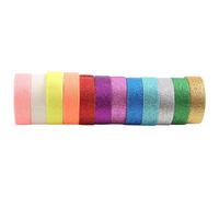 Cvoepobey 12 Rouleaux de Washi Pailleté pour Bricolage, Emballage Cadeau, Planificateur, 1,5 cm X 5 M