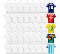 Cvoepobey 120 PCS Porte-Clés par Sublimation Vierges Double Face par Transfert de Chaleur MDF Porte-Clés Football