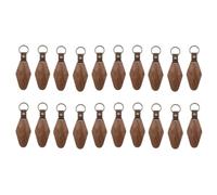 Cvoepobey 20 Paquets de Porte-Clés en Cuir Vierge en Forme de Losange, en Bois de Noyer Vierge avec Porte-Clés pour Cadeau de Gravure DIY